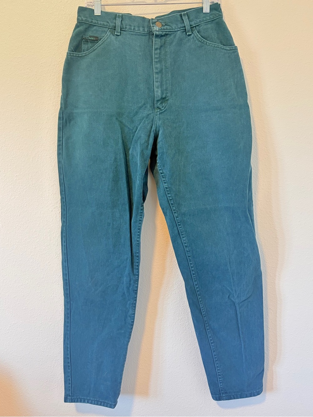 Vintage 90s Lee Forest Green High Waisted Mom Jeans Made in USA 16L